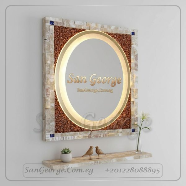 مرايا رخام طبيعي باضائه ليد مميزه Marb-7451 من سان جورج ديزاين San George Design