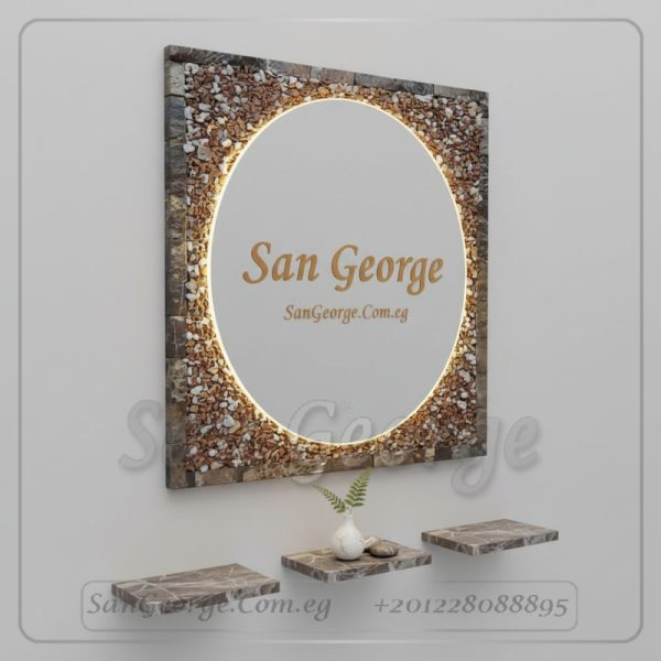 مرايا رخام طبيعي باضائه ليد مميزه Marb-7455 من سان جورج ديزاين San George Design