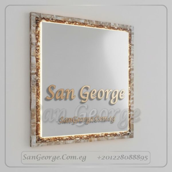 مرايا رخام طبيعي باضائه ليد مميزه Marb-7455 من سان جورج ديزاين San George Design