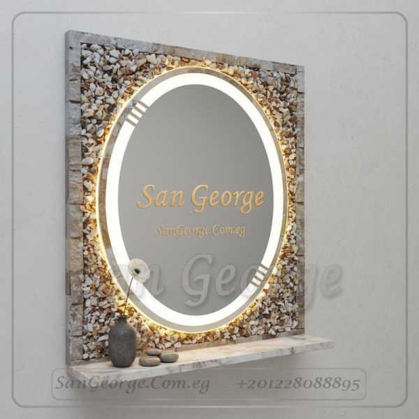 مرايا رخام طبيعي باضائه ليد مميزه Marb-7025 من سان جورج ديزاين San George Design