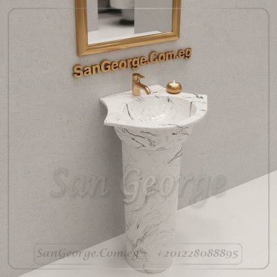 حوض رخام صناعي Almond أرضي Mr-Sh-14 مقاس 50 سم San George Design