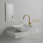 مغسلة رخام طبيعي اسود مستورد X35 تصميم فريد | San George Desin