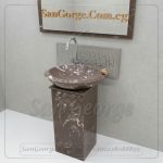 حوض رخام صناعي Tulip مربع Mr-Sh-54 مقاس 50×50 San George Design
