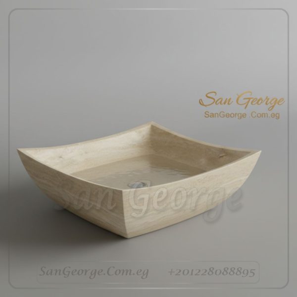مغسلة رخام طبيعي مستورد X9 تصميم فريد | San George Desin