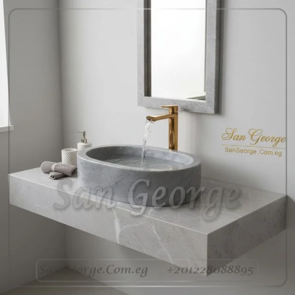 مغسلة رخام طبيعي مستورد X19 تصميم فريد | San George Desin
