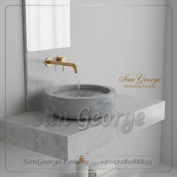 مغسلة رخام طبيعي مستورد X20 تصميم فريد | San George Desin