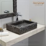 حوض رخام طبيعي اسود مستورد X40 تصميم فريد | San George Desin