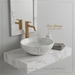 حوض رخام طبيعي ابيض  X40 كونتر توب | San George Design