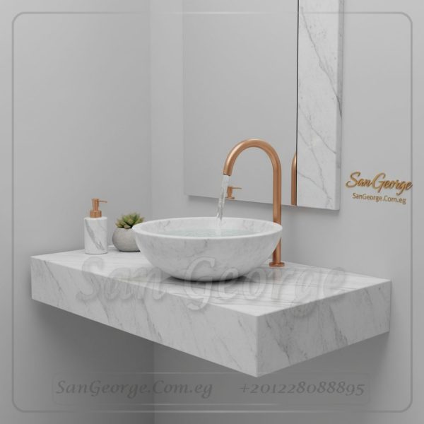 حوض رخام طبيعي ابيض  X41 كونتر توب | San George Desig