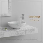 حوض رخام طبيعي ابيض  X43 كونتر توب | San George Desig