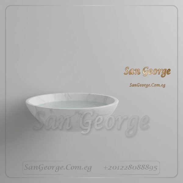 حوض رخام طبيعي ابيض  X43 كونتر توب | San George Desig