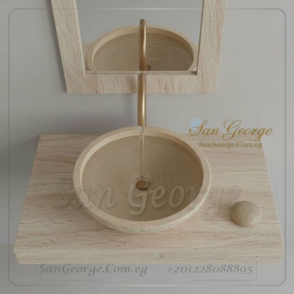 مغسلة رخام طبيعي مستورد X3 تصميم فريد | San George Desin