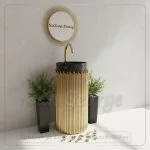 حوض شمعي مضلع "أمبر جولد" ستانلس 40 | San George Design