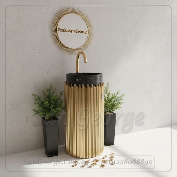 حوض شمعي مضلع "أمبر جولد" ستانلس 40 | San George Design