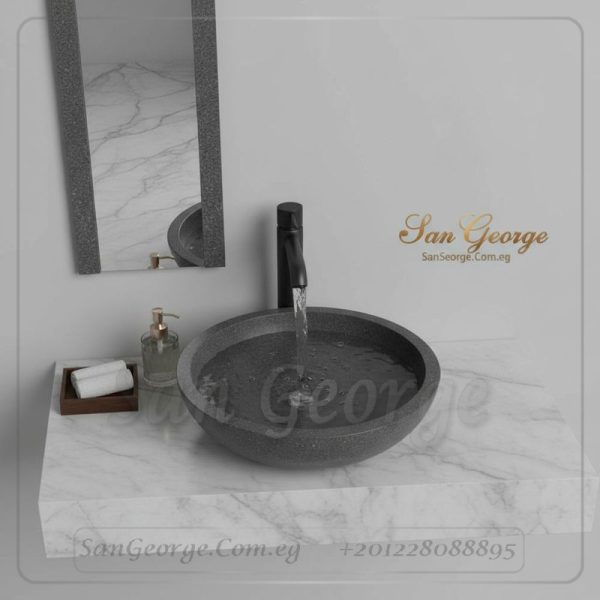 مغسلة رخام طبيعي مستورد X8 تصميم فريد | San George Desin