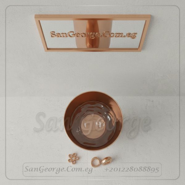 حوض ستانلس ميرور روز جولد نصف كرة انسيابي 90×40 | San George Design