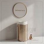وحدة كونسول رخام طبيعي وحلقة ستانلس ذهبية 90×40 | San George Design
