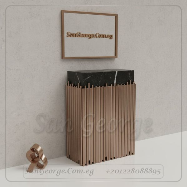 حوض كيو ستانلس مربع رمادي مطفي 40×40 | San George Design