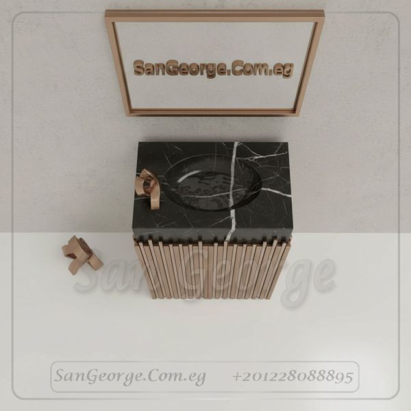 حوض كيو ستانلس مربع رمادي مطفي 40×40 | San George Design
