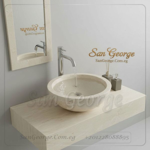 مغسلة رخام طبيعي مستورد X34 تصميم فريد | San George Desin
