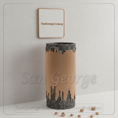 حوض جير ستانلس مدرج ورخام أسود ملكي 40×40 | San George Design