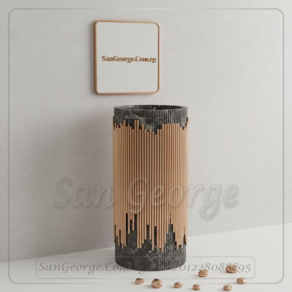حوض جير ستانلس مدرج ورخام أسود ملكي 40×40 | San George Design