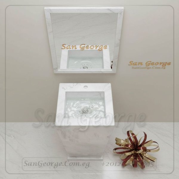 حوض حمام من الرخام ابيض Hand Made من San George Design