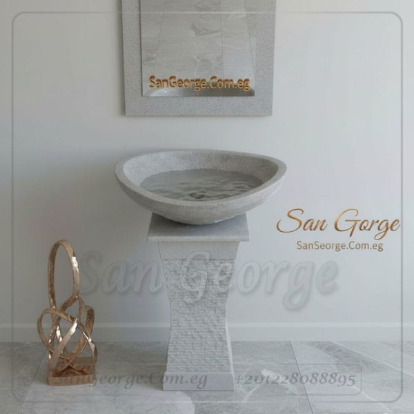 وحده حوض رخام طبيعي مقوش Hand Made من San George Design