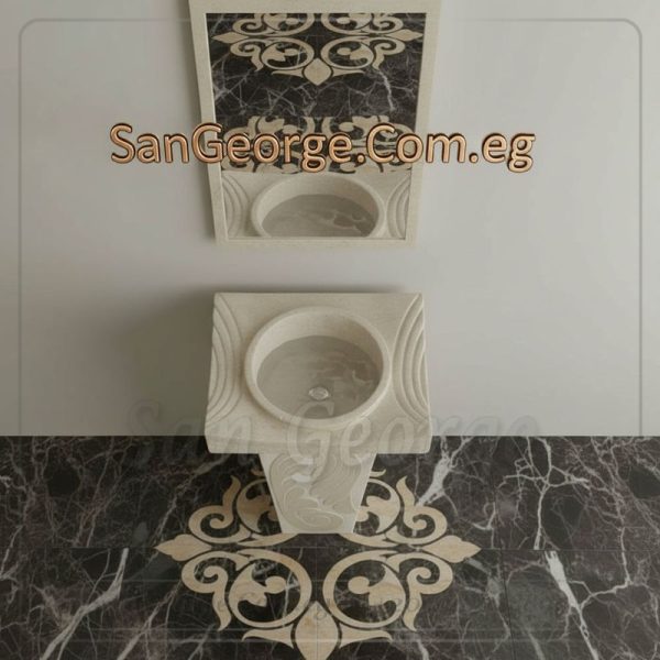 حوض رخام طبيعي منقوش Hand Made من San George Design