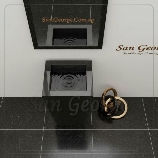 حوض حمام من الرخام اسود Hand Made من San George Design