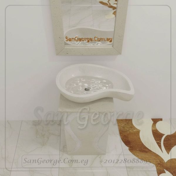 وحده حوض رخام طبيعي مزخرف Hand Made من San George Design