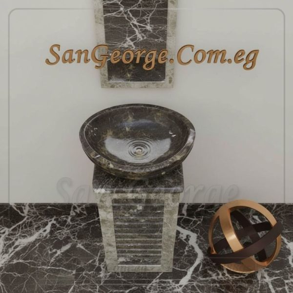 حوض رخام طبيعي عمود امبرادور Hand Made من San George Design