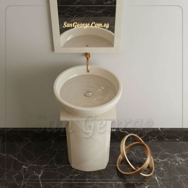 وحده حوض رخام طبيعي مزخرف Hand Made من San George Design