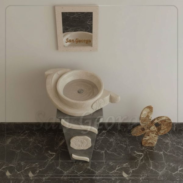 حوض رخام طبيعي مزخرف Hand Made من San George Design