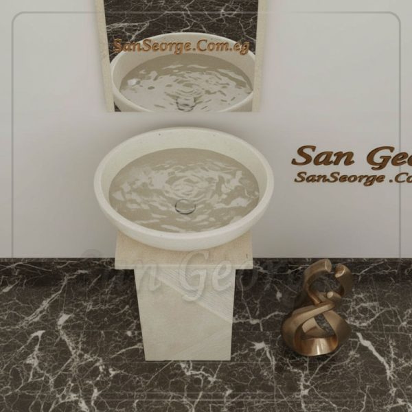 حوض حمام من الرخام مزخرف Hand Made من San George Design
