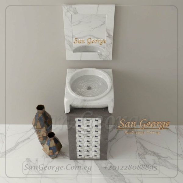 حوض رخام طبيعي بيج ابيض Hand Made من San George Design