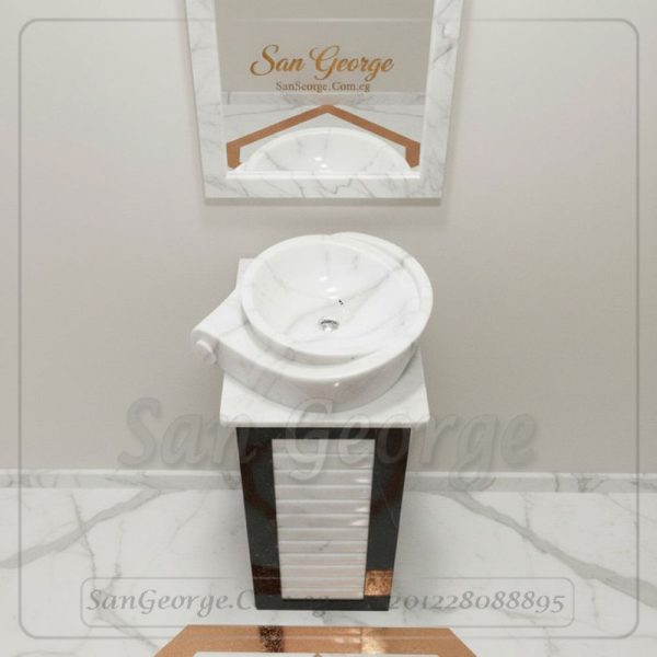 حوض حمام من الرخام اسود ابيض Hand Made من San George Design