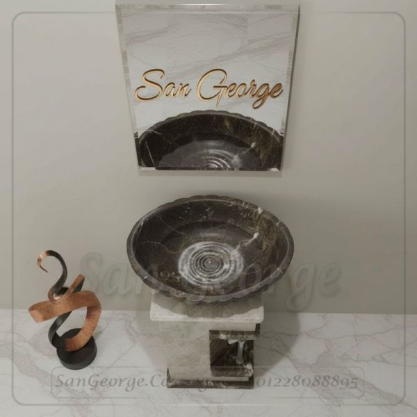 مغسله من ال رخام امبردوار × ابيض Hand Made من San George Design