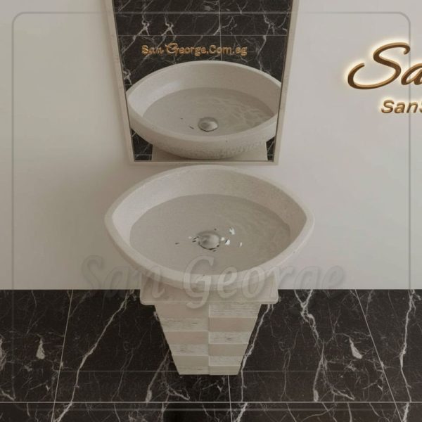 Real Stone Basin hand crafted decorated Hand Made من San George Design