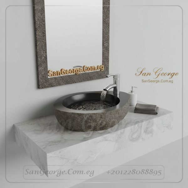 حوض رخام رمادي Mru-07 مودرن | San George Design