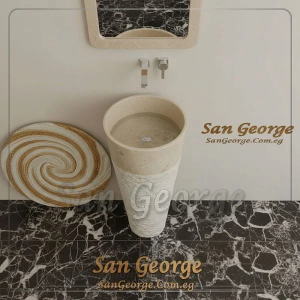 Marble Basin Beige Hand Made من San George Design