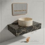 حوض بيج ماربل ستانلس مطبوع بني فاتح 40 | San George Design