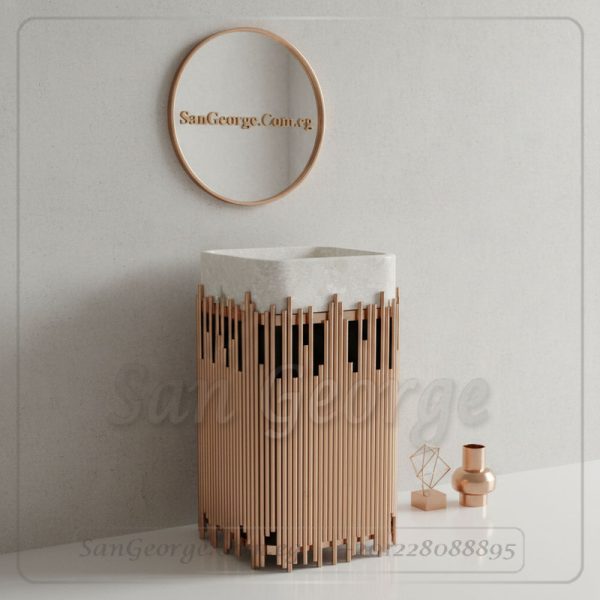 حوض هيفي ديوتي ستانلس 16 ملم روز جولد 90×50 | San George Design