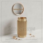 حوض تريبل تير مدرج ستانلس وروز جولد 40×40 | San George Design