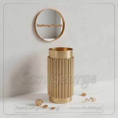حوض تريبل تير مدرج ستانلس وروز جولد 40×40 | San George Design