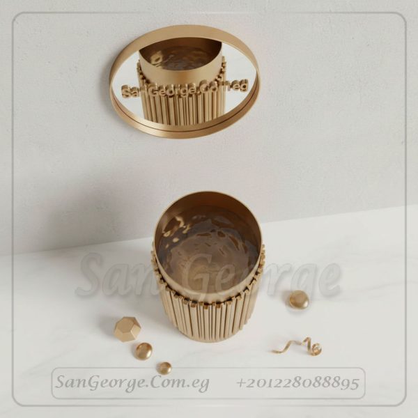 حوض تريبل تير مدرج ستانلس وروز جولد 40×40 | San George Design
