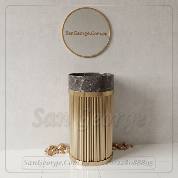 حوض كونسول رويال رخام إسباني أسود وذهبي 90×40 | San George Design