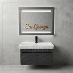 أثاث حمام بورديوم أرضية أبيض درجين مع حوض كليوبترا ضمان 10 سنوات | San George Design