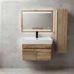 أثاث حمام بورديوم أرضية أبيض درجين مع حوض كليوبترا ضمان 10 سنوات | San George Design