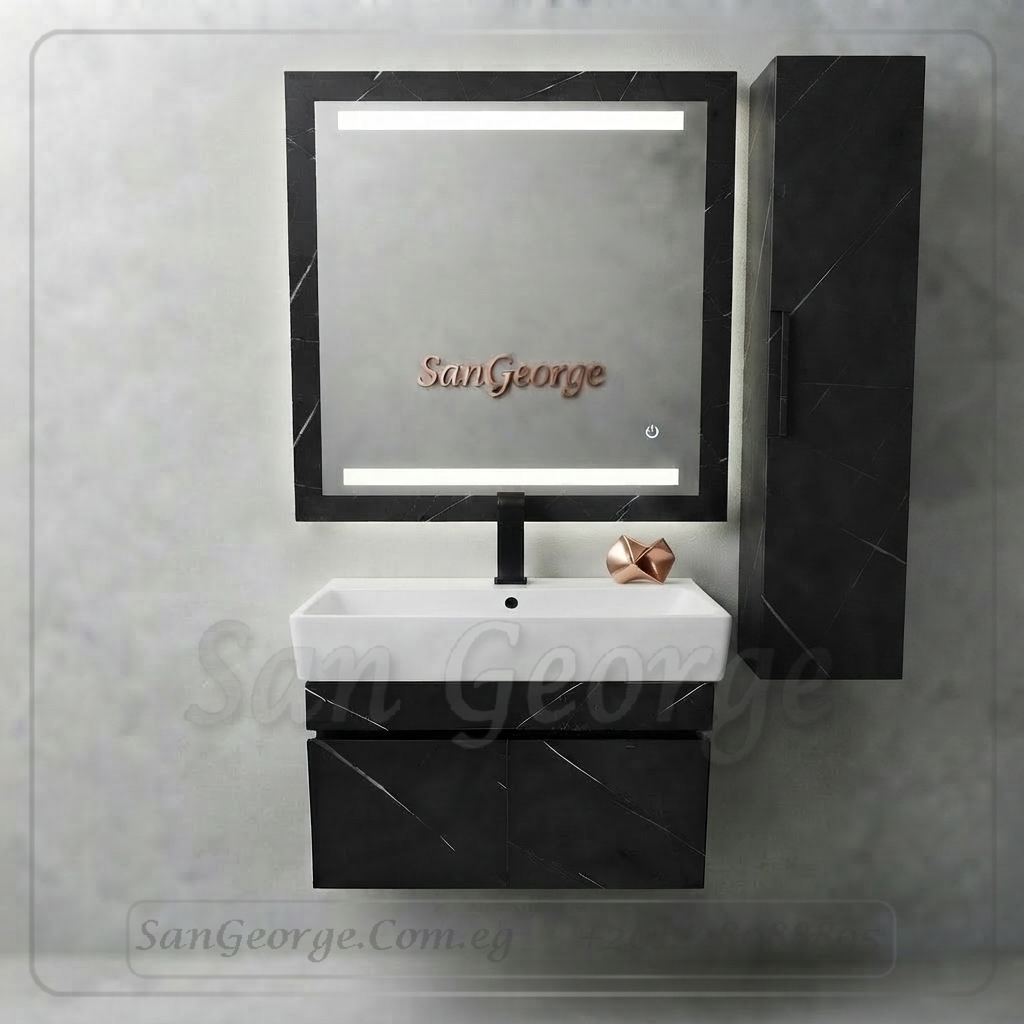 sgc-bu-5 أثاث حمام بورديوم أرضية أبيض درجين مع حوض كليوبترا ضمان 10 سنوات | San George Design - الصورة 1